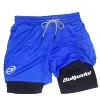 Men's two-piece sports shorts Breathable casual quick drying double-layer shorts Summer running tracksuit bottoms mobile phone p 5