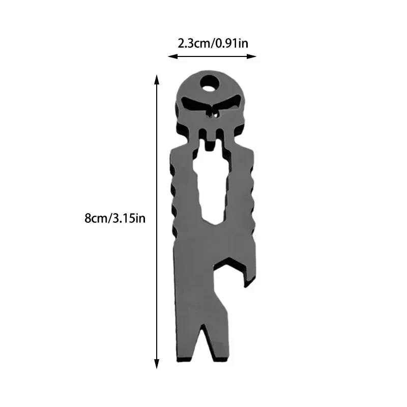 Multi Function Tool Tactical Keychain Keychain Tool Stainless Steel Tactical EDC Carry-on Pocket Outdoor Multi-function Tool Skull Keychain Screwdriver Crowbar