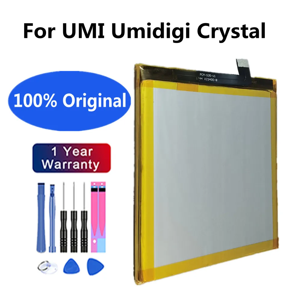 

New 100% Original 3000mAh Crystal Phone Battery For UMI Umidigi Crystal Smart Mobile Phone Replacement Batteries + Tool Kits