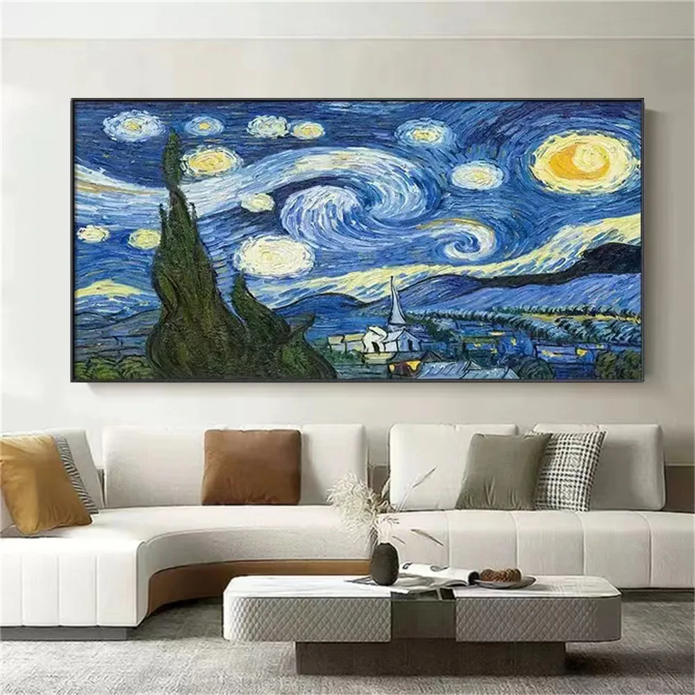 

Real Handmade Van Gogh Famous Canvas Paintings On The Wall Impressionist Starry Night Art Pictures For Living Room Cuadros Mural