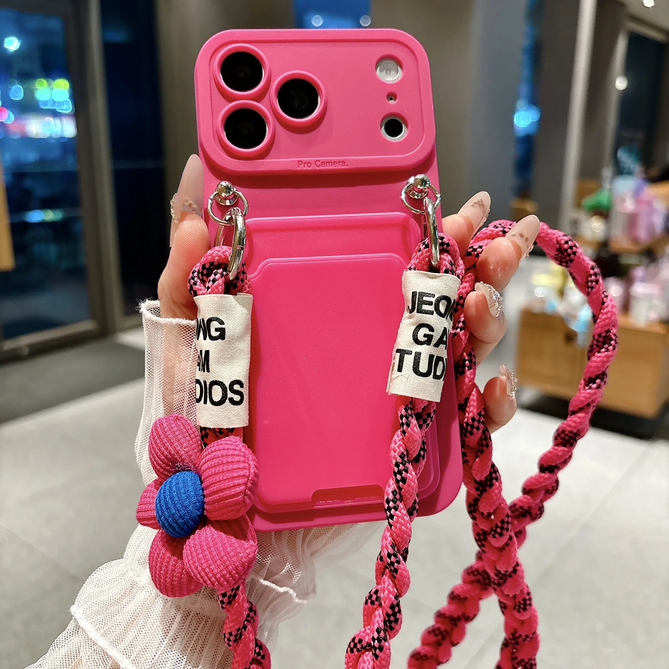 Luxury Floral Crossbody Lanyard Wallet Phone Case Cover
