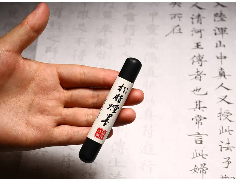 Alte hu kaiwen tinten stift alte methode huizhou tinten barren handgemachte kiefern ruß tinten blöcke chinesische kalligraphie malerei öl tinten stift – Detail 4