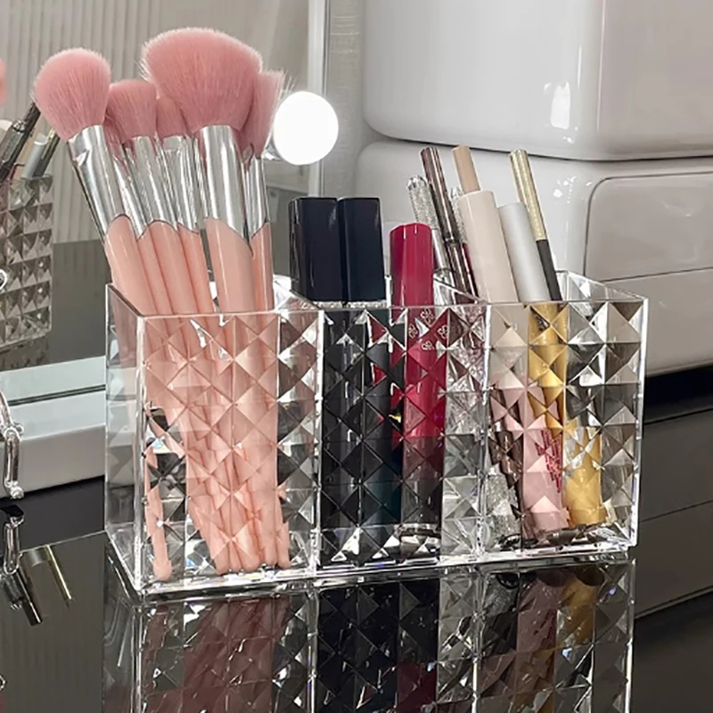 Transparent Lipstick Cosmetic Makeup Acrylic Makeup Brush Tool Storage Box Case Make-up Brush Holder Table Organizer Makeup Tool 3