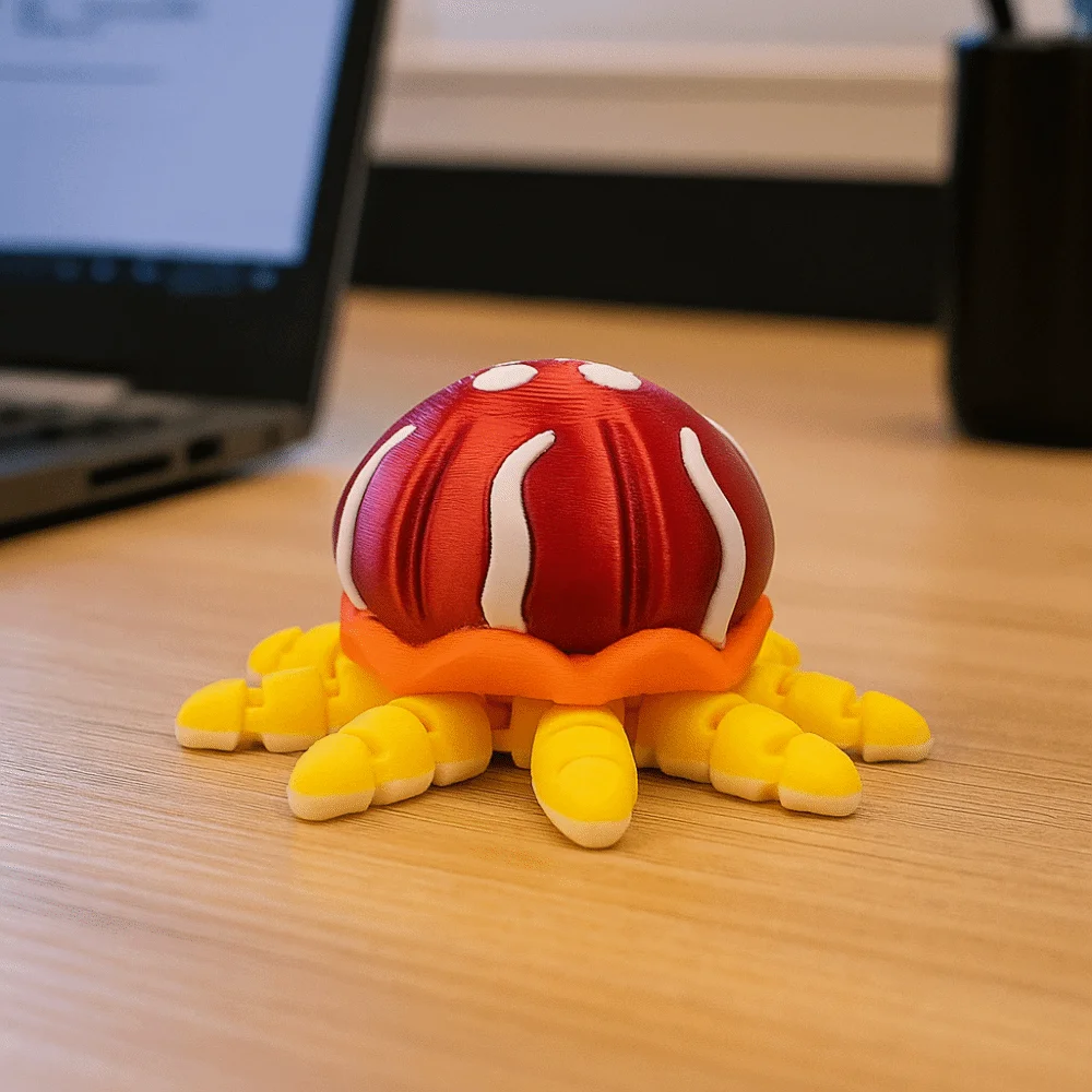 Simulation Movable Jellyfish Ornament Plastic Multi-Jointed 3D Printed Jellyfish Toy Model Doll Crafts Multi Joint Animal Toys