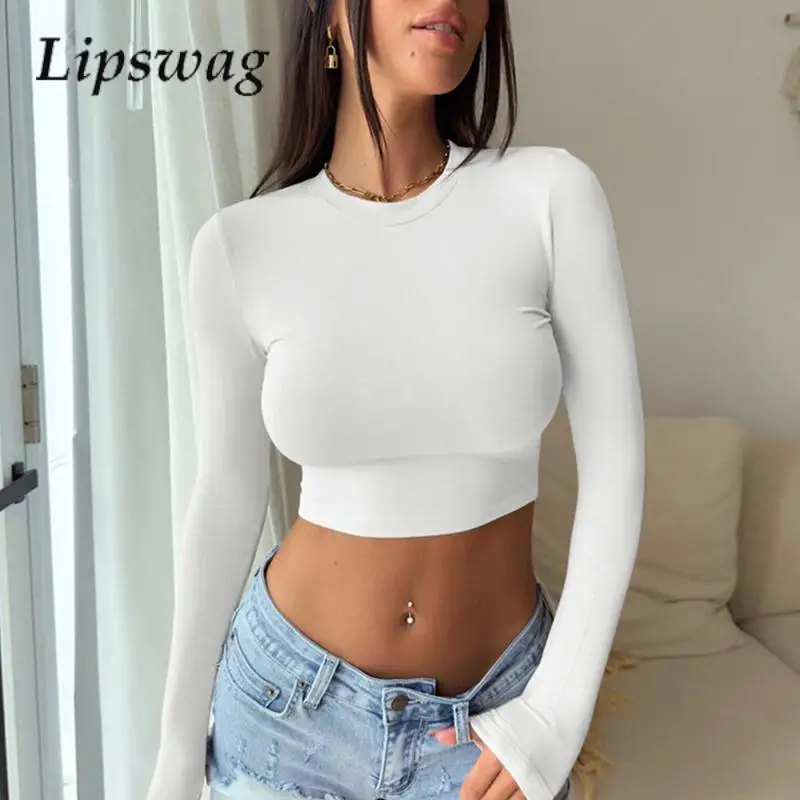 

Fashion Solid Color O-Neck Blouse Autumn Skinny Simple Spice Girl Wear Women's Elegant Long Sleeve Versatile Button Shirt Blouse