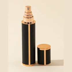 Leakproof Travel Perfume Atomizer - Portable Refillable Mini Cologne Dispenser with Glass Interior, 10ml Capacity - Metal (10ml black)
