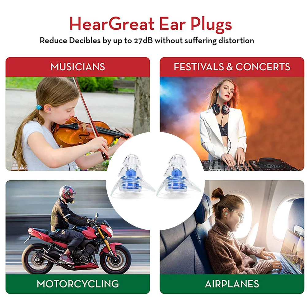 1 Pair Noise Cancelling Ear Plugs Noise Reduction Soft Ear Plug Reusable Ear Protection Plugs for Sleeping Study Concert Hearing