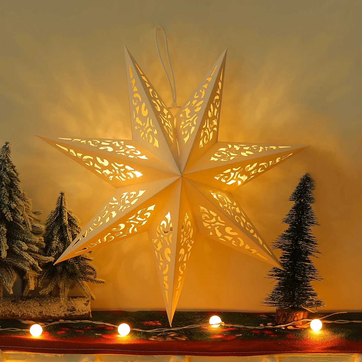 Hollow Star Hanging Pendants Christmas Decoration for Home Navidad Natal Noel Gifts Christmas Ornaments New Year