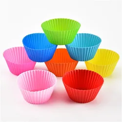 5pcs/Set Silicone Cake Mold Round Shaped Muffin Cupcake Baking Molds Kitchen Cooking Bakeware Maker DIY Cake Decorating Tools