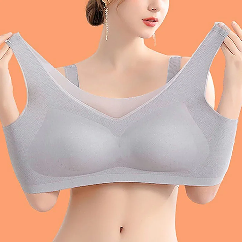 

Women Sexy Bras Ice Silk Intimates Push Up Underwear Urtal Thin Beauty Back Bralette Emulsion Pad Sleep Lingerie Soutien Gorge