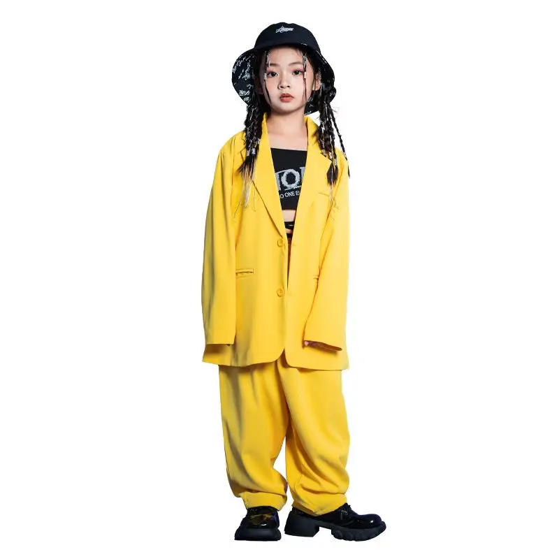 

Kids Group Costume Fashions Boys Suit Loose Blazers 2 Pcs Teen Girls Clothes Set Casual School Child Dances Performance Outfits