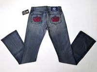 Y2k Vintage années 2000 couronne poche broderie Jean pantalon Denim décontracté taille haute droite jambe large Jean Harajuku rétro jean évasé 1