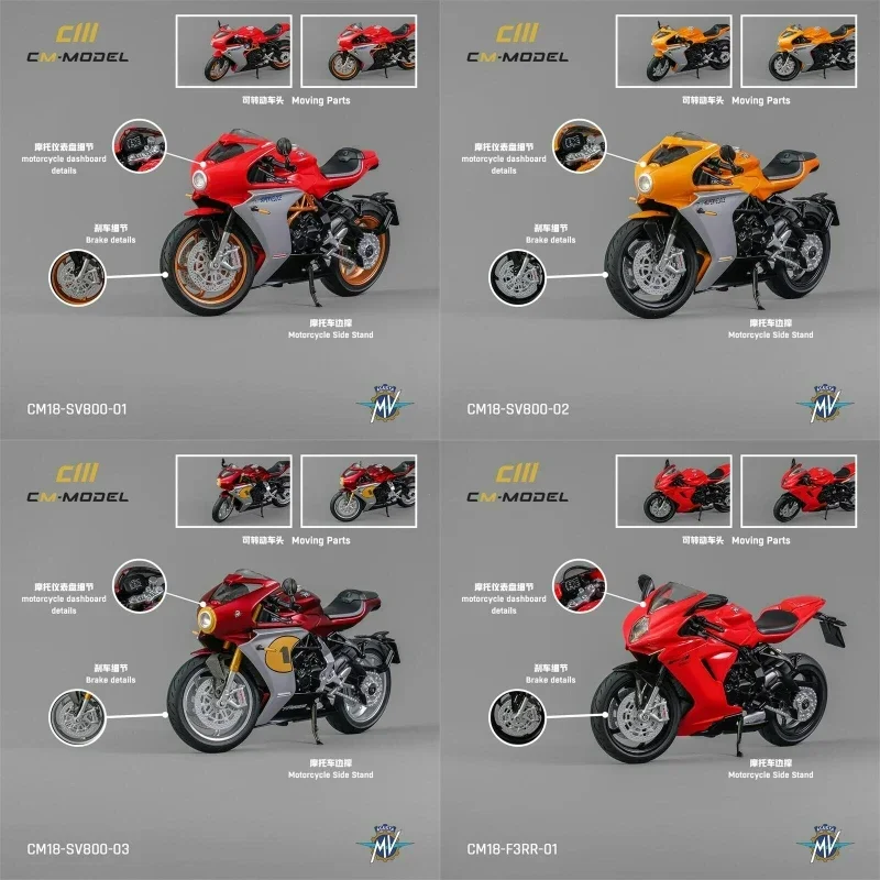 

CM MODEl 1:18 MV Agusta F3Rosso / Superveloce 800 2022 MODEL Motorcycle