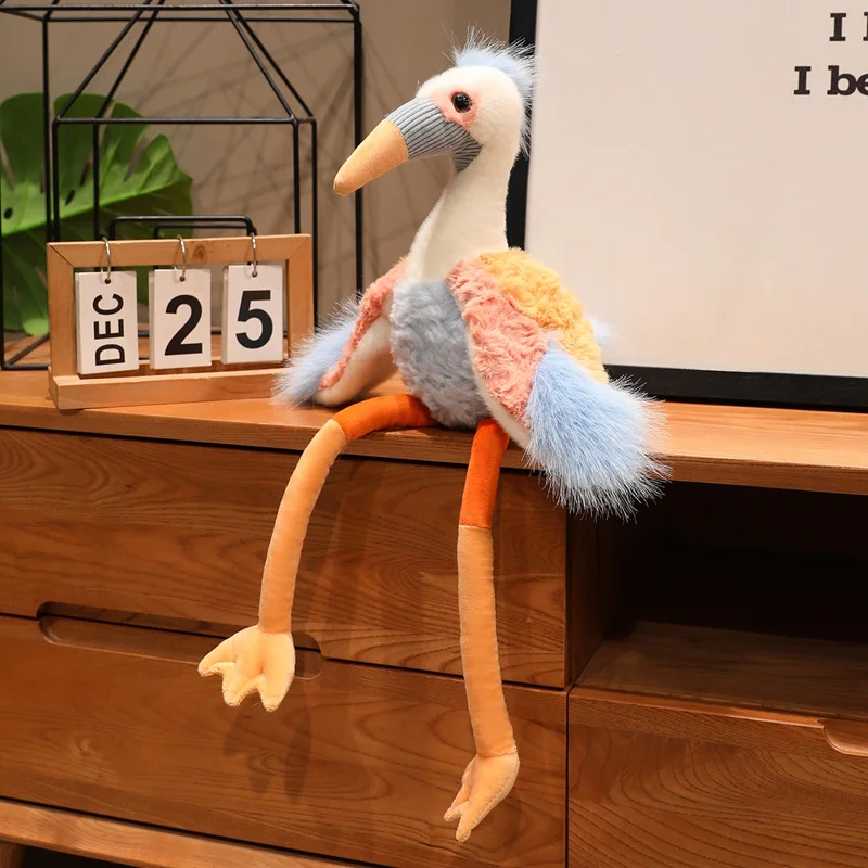 Wholesale Creative Animal Crane Plush Doll Colorful Long-legged Ostrich Plush Toy Home Decoration Gift For Boys And Girls