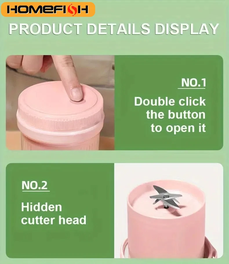 Electric Juicer Cup 6 Blades Blender Milkshake Machine USB Portable Fruit Milk Mixing Tool Mini Fresh Juice Blender Sport fruit juicer juice maker blender juice blender