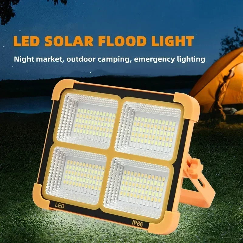 Projecteur solaire LED étanche, éclairage de secours aste, lampe portable pour le camping en plein air, budgétaire chaud, 2000 W, 5000W, le plus récent