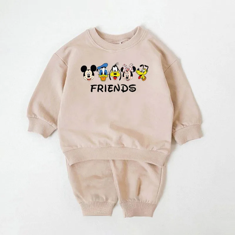 Mickey Baby Boy Tracksuit Toddler Girl Cartoon Long Sleeved Top + Pant Spring Autumn Children Suits 6