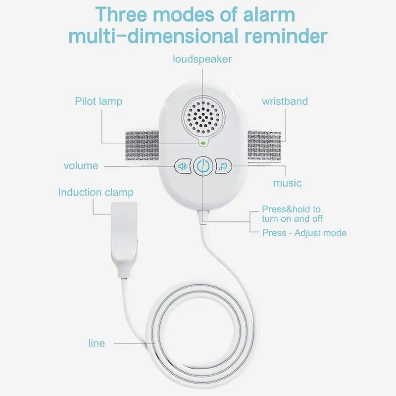 Rechargeable Bedwetting Alarm for Kids Wireless Enuresis Alarm for Adults Potty Training Sensor with Loud Sound Strong Vibration