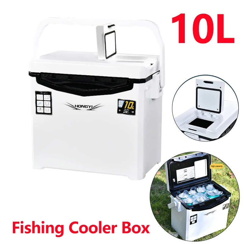 10L Fishing Cooler Box Tackle Box Outdoor Tank Case Gear Tools Fish Storage  Light Weight Sea Fishing With Portable Air Holes