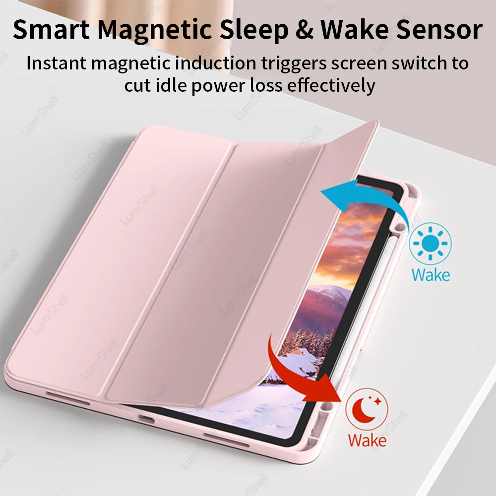 Versatile Tablet Case with Pencil Holder and Soft TPU Back