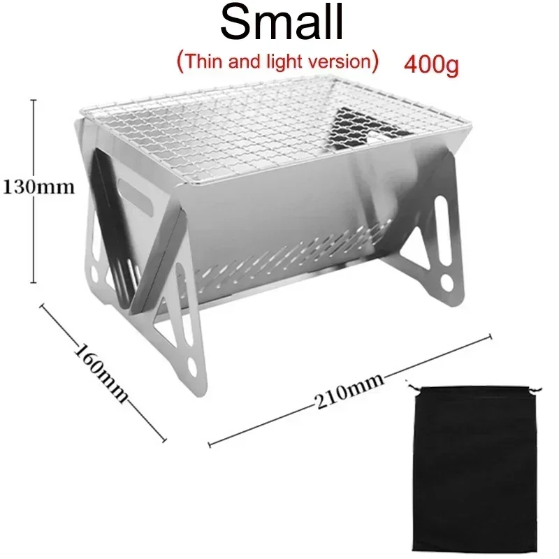 Description Picture 2 of itemBBQ Grill Portable Folding Barbecue Grill Heating Stoves Multifunction Camping Rack Net Firewood Stove Stainless steel BBQ Grill