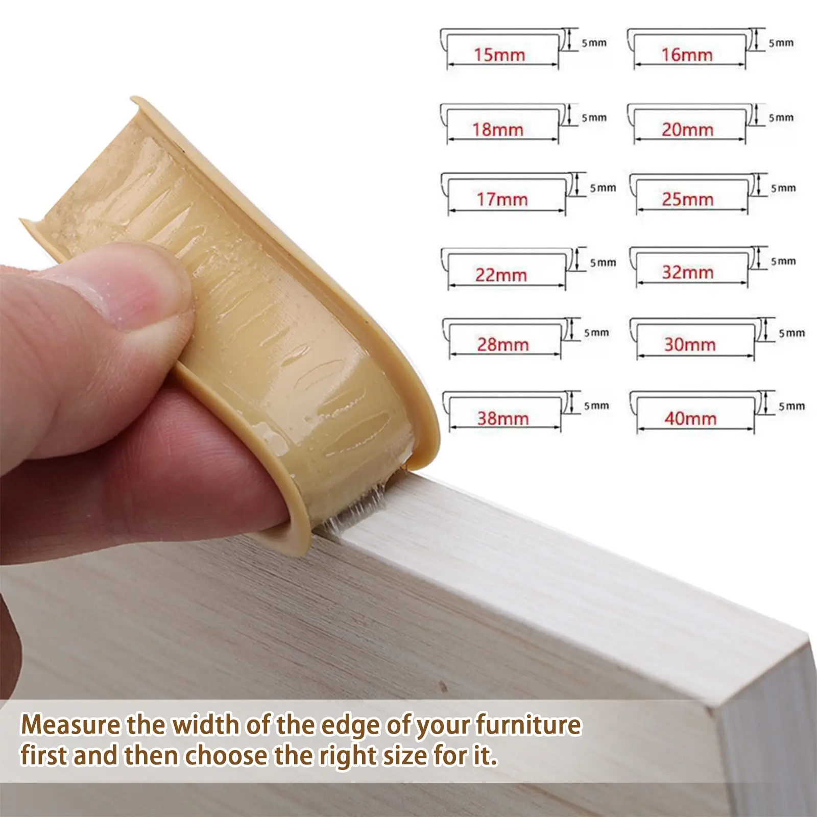 Edge Banding Strip U-Shape Self Adhesive Edging Protector TPE Veneer Corner Edge Safety Guards for Furniture 5M