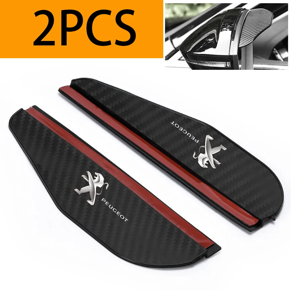 2PCS of General Motors rearview mirror rain cover carbon fiber For Peugeot 407 3008 307 308 206 508 208 207 607 106 301 408 5008