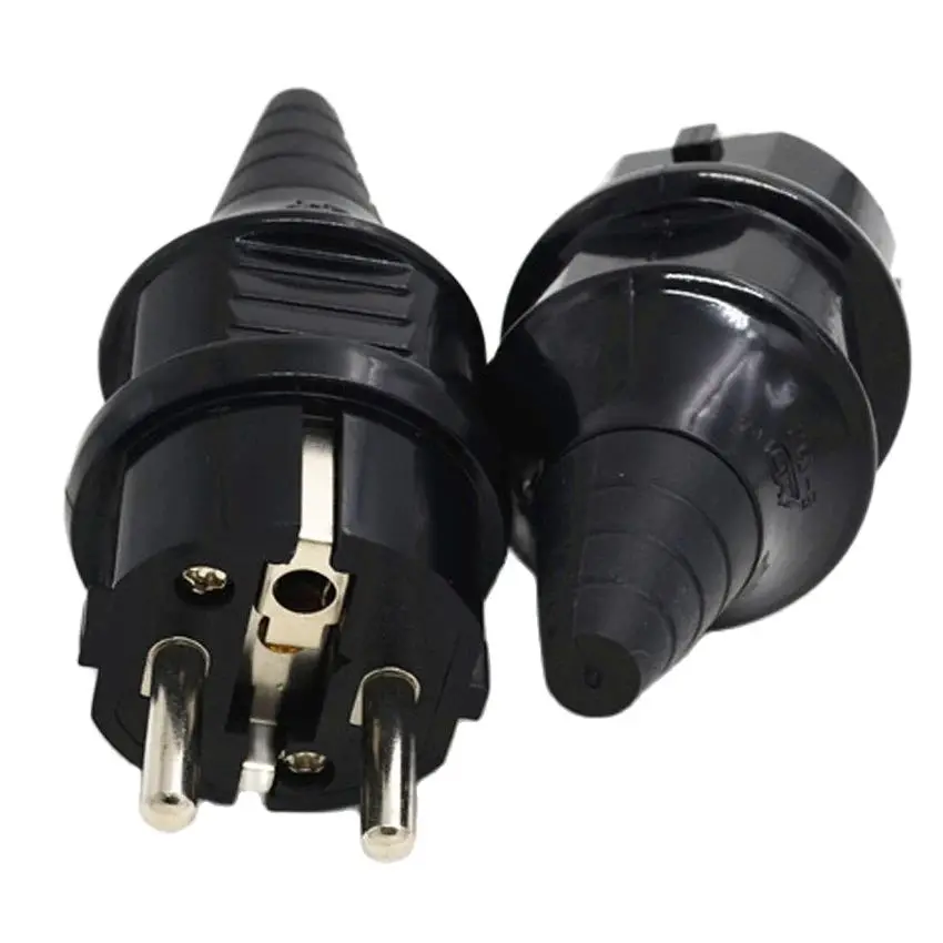 Power Plug Connector Power Extension Plug Plug Adapter Power Socket Power Cable Power Cord AC Adapter Germany France Grounding Industry Waterproof EU Wiring 16A Electric