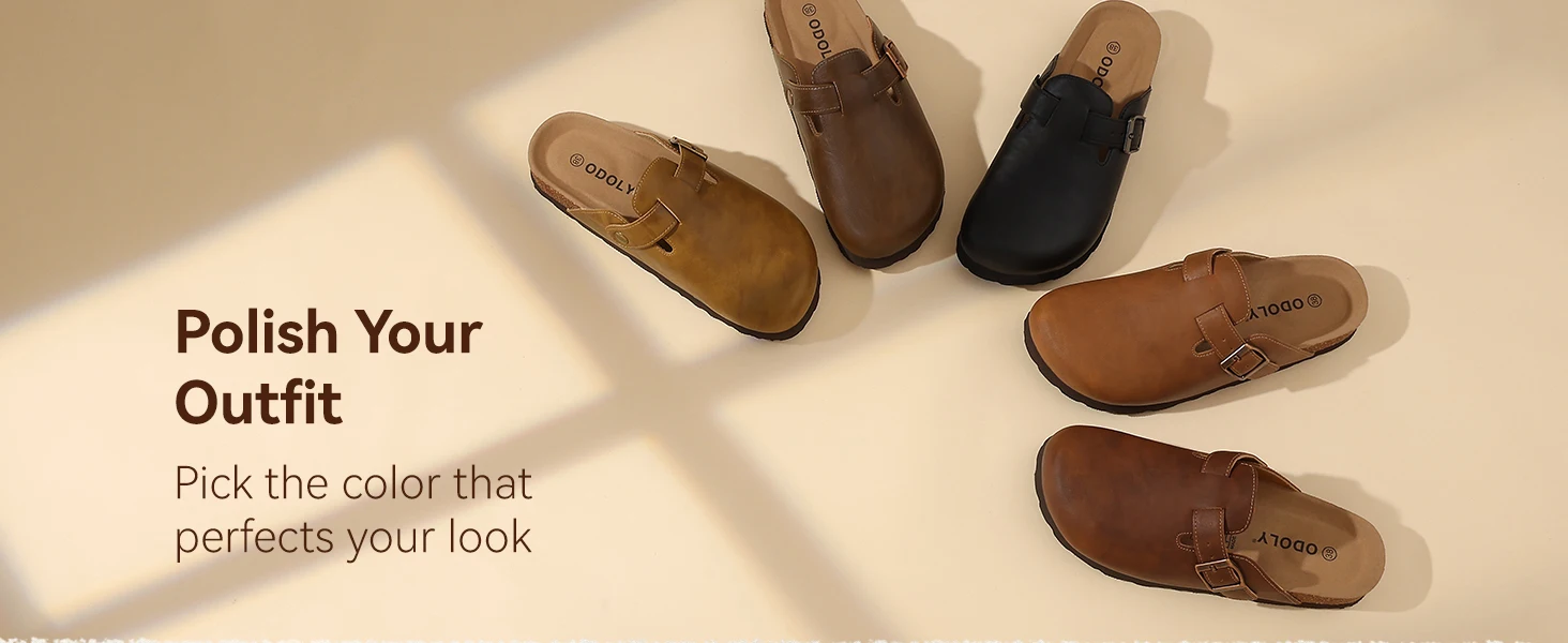 Vegan Leather Mules With Cork Insole And Arch Support For Women_voghion.com
