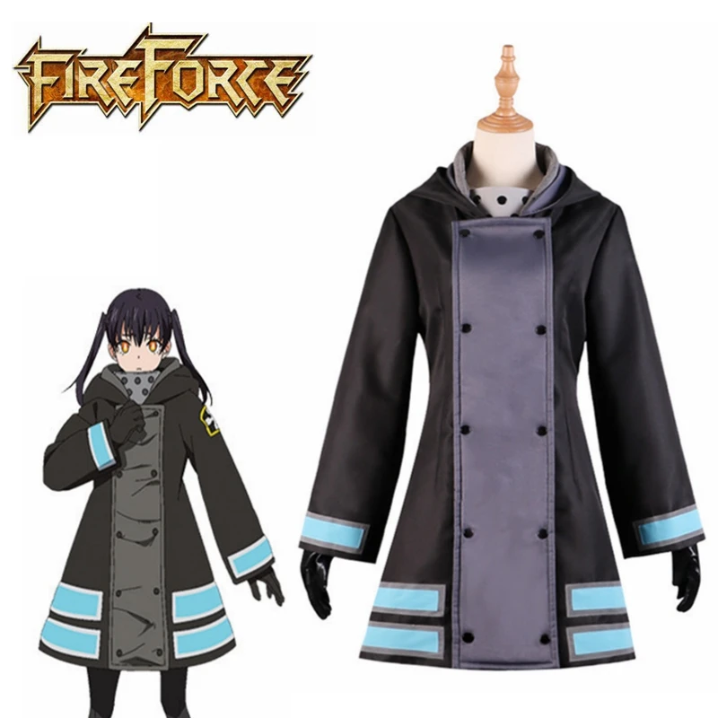 

Fire Force (season 2) Tamaki Kotatsu Firefighter Uniform Coat Jacket Hoody Outfit Anime Halloween women Cosplay Costumes