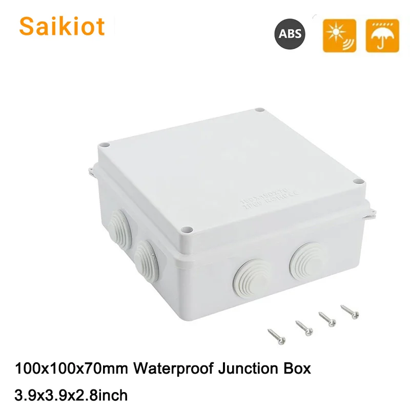 

Saikiot 100x100x70 мм ABS IP65 распределительная коробка для камеры видеонаблюдения пластиковая коробка Электрический переключатель водонепроницаемая распределительная коробка