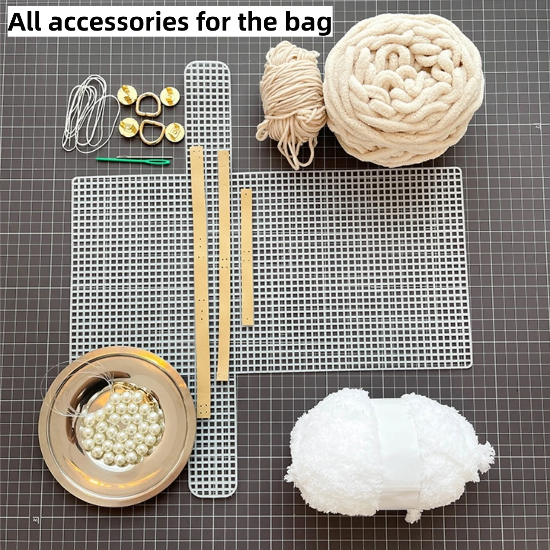 DIY Materials Kit Knitting Crochet Bags Kit Mesh Plastic Frame Sheet for DIY Making Bag Auxiliary Weaving Shoulder Bag Accessory