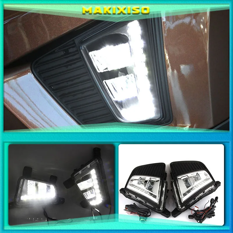 

1 set Car LED Driving DRL Daytime Running Lights Daylight 12V ABS Fog Lamp Cover For Hyundai IX25 Creta 2014 2015 2016