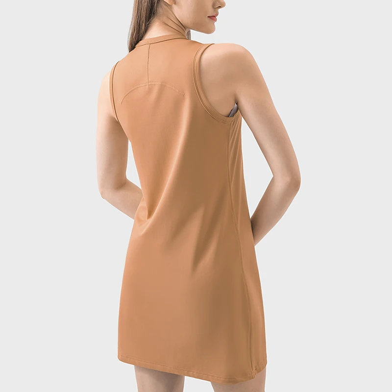 Tennis Dress Women Sleeveless Sports Suit Loose Outside Running Fitness Breathable Skirt Female Golf Badminton Yoga Skirts