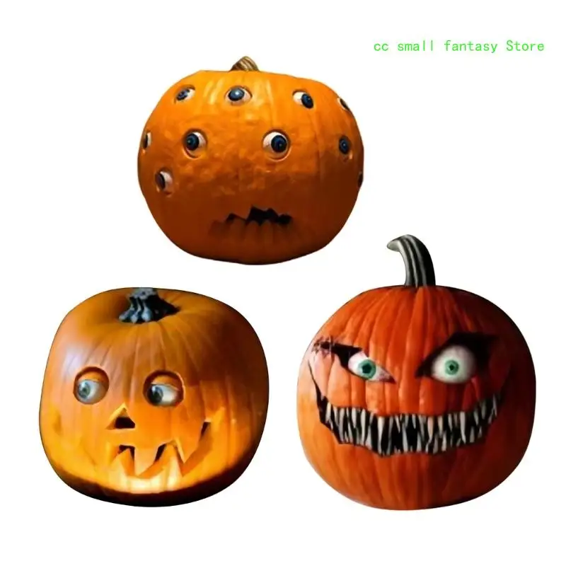 

R3MA Unique Multi Eye Slanted Eyes Pumpkin Halloween Decoration Resin Ornament