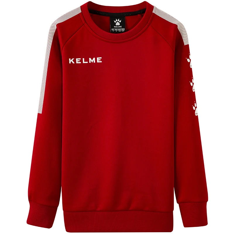 Kelme Children's Sports Hoodie Round Neck Long Sleeved Sportswear Student Football Training Pullover