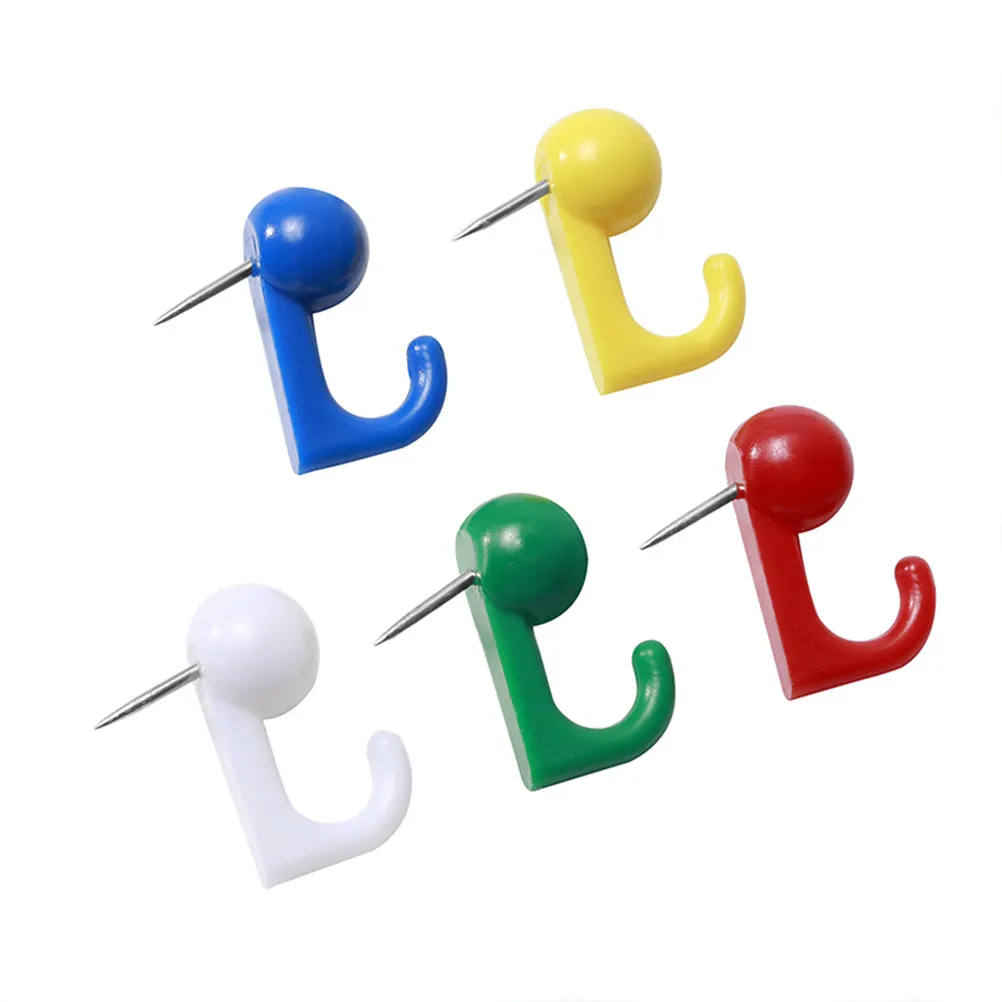 100개 다채로운 플라스틱 푸시핀 (스틸 팁 포함) 사진 벽 장, 소파 쿠션 고정용, 의류 위치 지정용