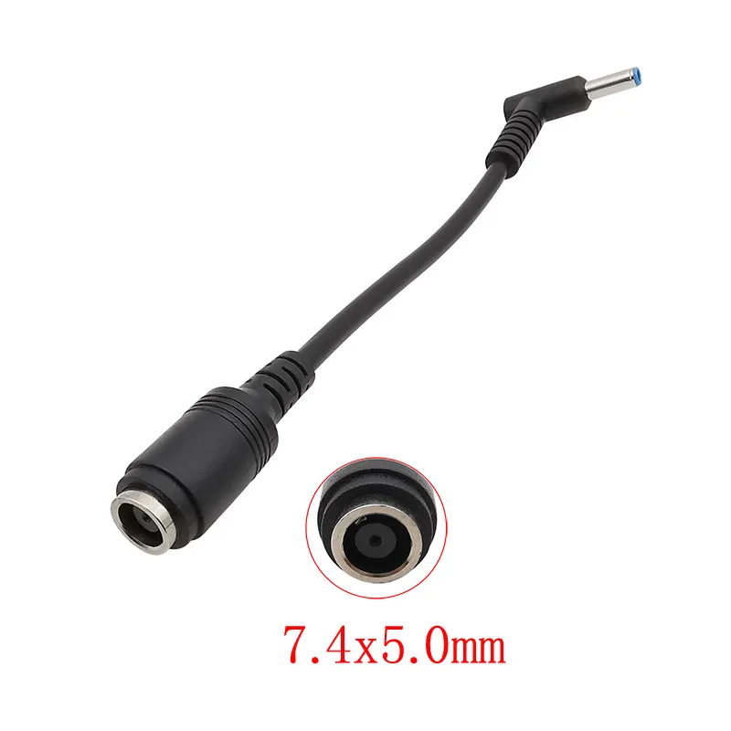 HP 노트북 충전용 DC 전원 어댑터, 핀 수 플러그 전원 와이어 케이블 커넥터, 암 7.4x5.0mm 잭, 4.5x3.0mm, 1 개