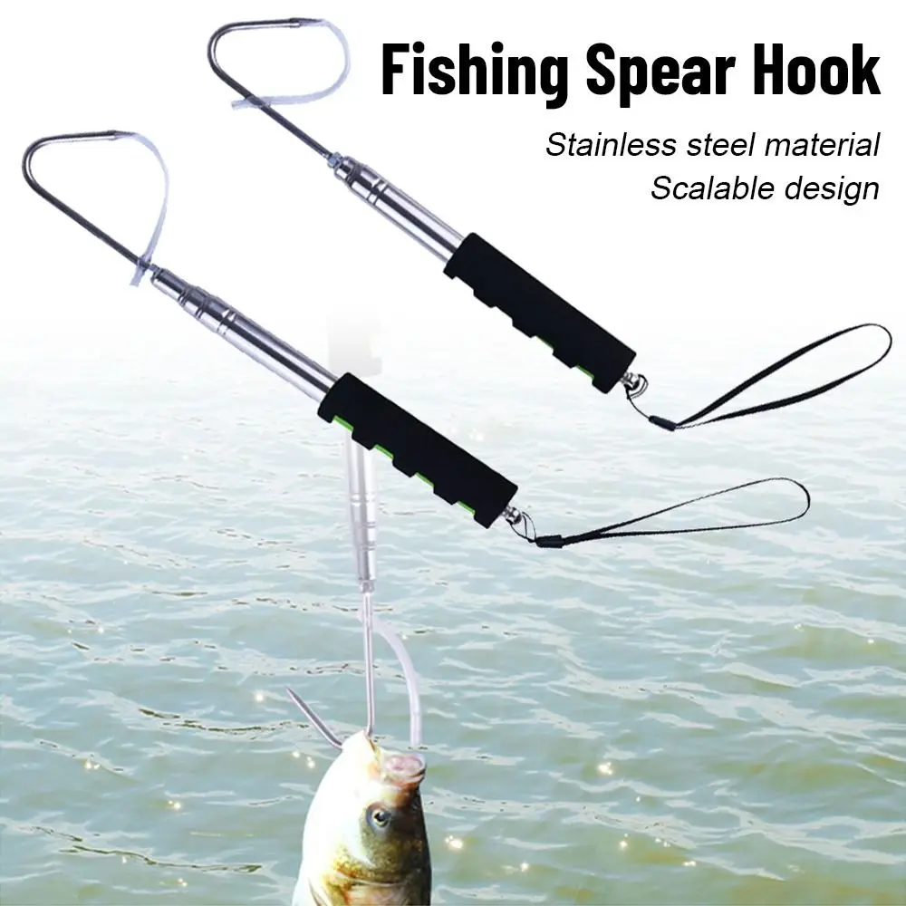 Portable Telescopic Stainless Steel 60/90/120cm Fishing Spear Hook Fish