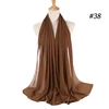 Musulman en mousseline de soie Hijab femmes bulle en mousseline de soie écharpe pour femmes dames voile musulman Islam couleur unie malaisie Musulman Wrap foulards