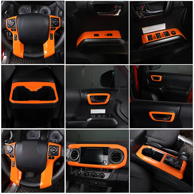 ABS Orange Car Center Console Gear Panel Decoration Stickers Full Set Of  Interior For Toyota Tacoma 2016-2020 Car Accessories - AliExpress