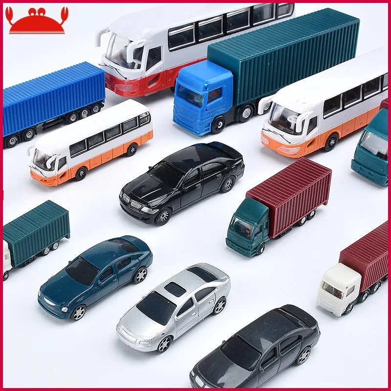 1:50 1:100 1:150 1:200 Scale Dollhouse Miniature Car Container Truck Bus Model Car Toy Doll Decor Toy Train City Street Building 6