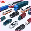 1:50 1:100 1:150 1:200 Scale Dollhouse Miniature Car Container Truck Bus Model Car Toy Doll Decor Toy Train City Street Building 6