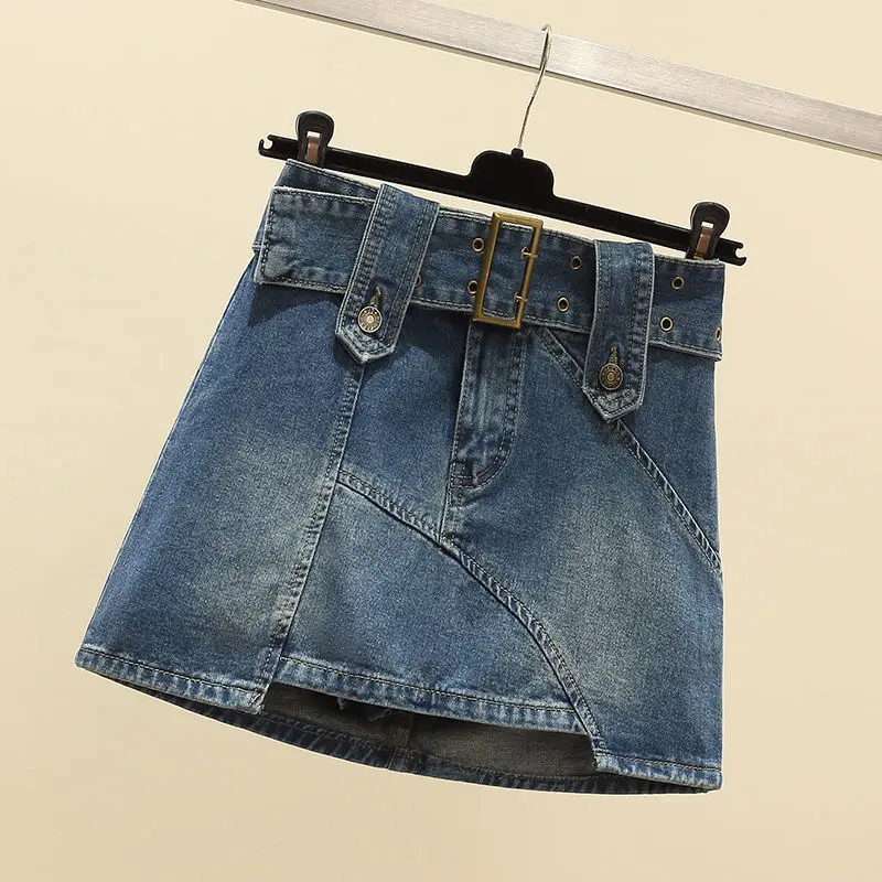 

2023 New Women's High Fanny Pack Hip Short Skirt Fashion Comfortable Casual Summer Large Size Ladies A-Line Skirt