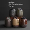 Mini Sealed Pu'er Dried Fruit Storage Jar Portable Travel Tea Storage Box Tank Container Chinese Style Retro Ceramic Tea Caddy 1