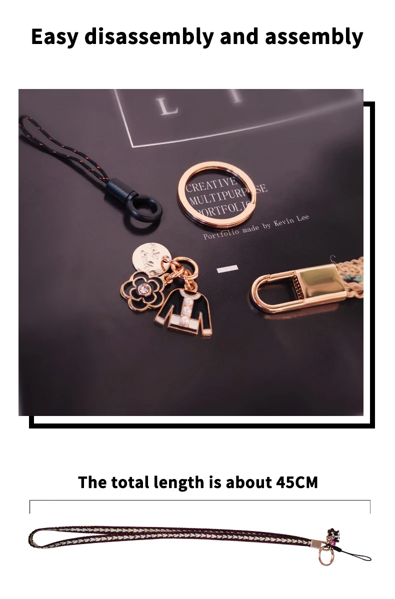 Versatile Detachable Phone Lanyard with Decorative Neck Strap and Keychain