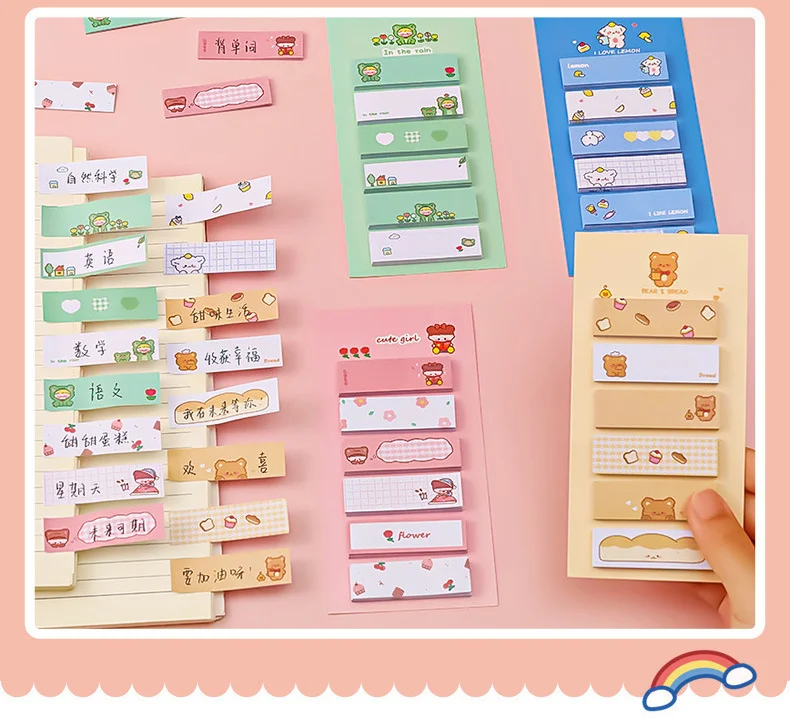 1 Stück Lytwtw's süße Kawaii-Tiere, Haftnotiz, Notizblock, Notizblock, Büro, Schulbedarf, Schreibwaren, Planer, selbstklebend – Detail 1