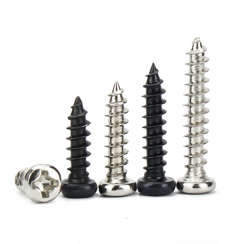 Self Tapping Screw Kit Cross Phillips Screw 1000/100pcs Button Head Nickel Plated Round Head Electronic