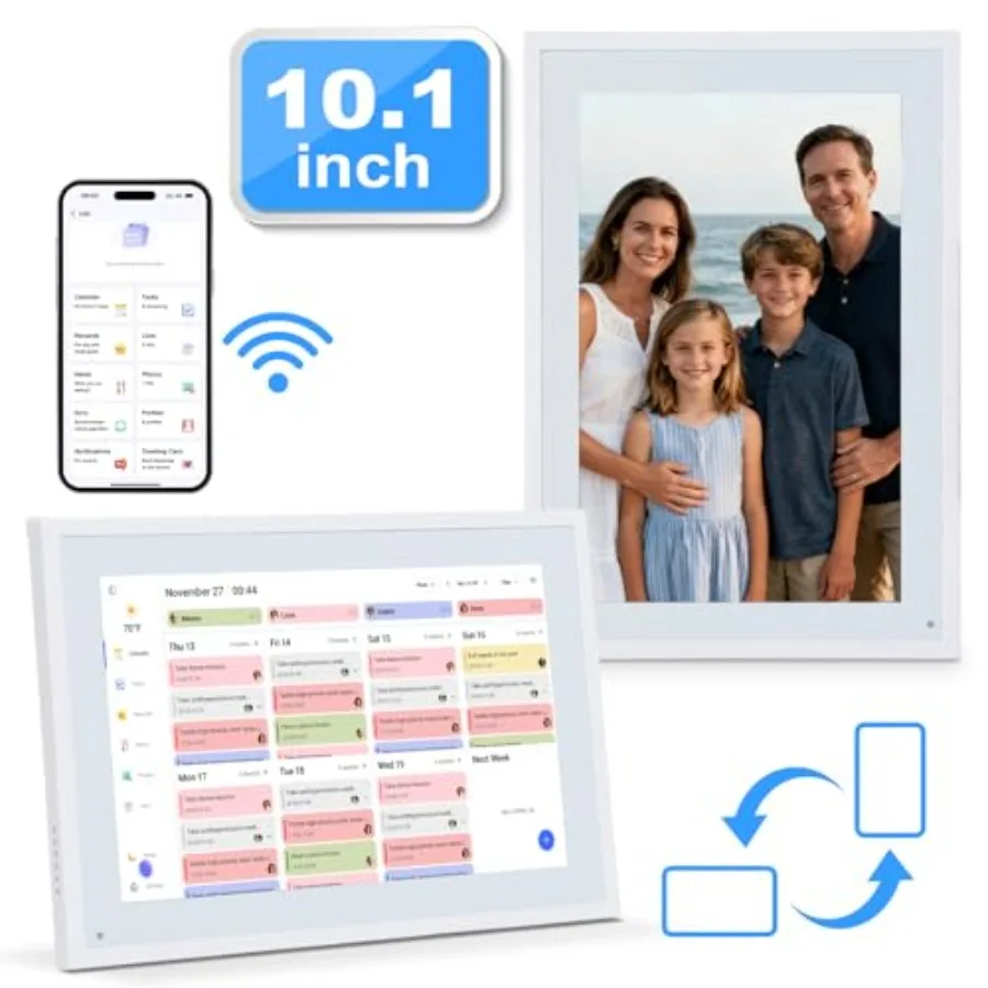 17415-c1491e.jpg 10.1" Smart Calendar Display - Digital Family Wall Planner and Wi-Fi Chore Chart Syncs with Phones, Touch Screen Command Center