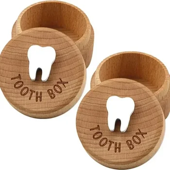 Baby Teeth Box Wooden Lanugo Box Kid Teeth 1